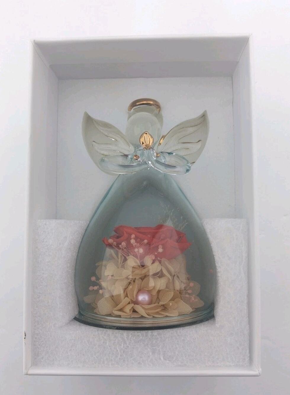 ANLUNOB Simple Love Only Love Angel Preserved Orange Flowers w/Box